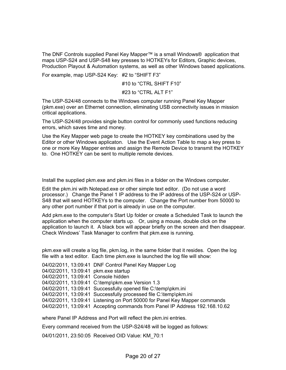 DNF Controls USP-S User Manual | Page 20 / 27