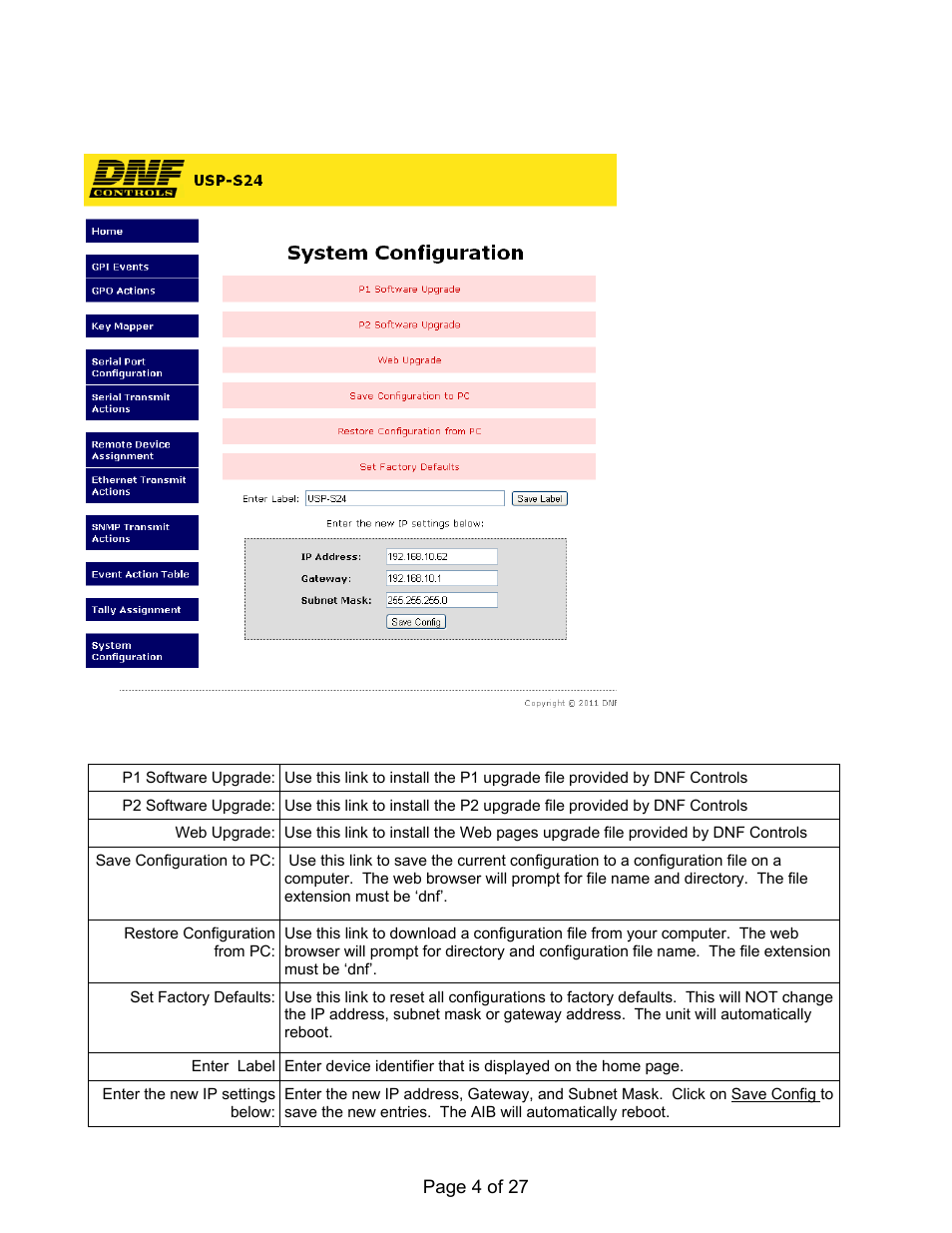 DNF Controls USP-S User Manual | Page 4 / 27