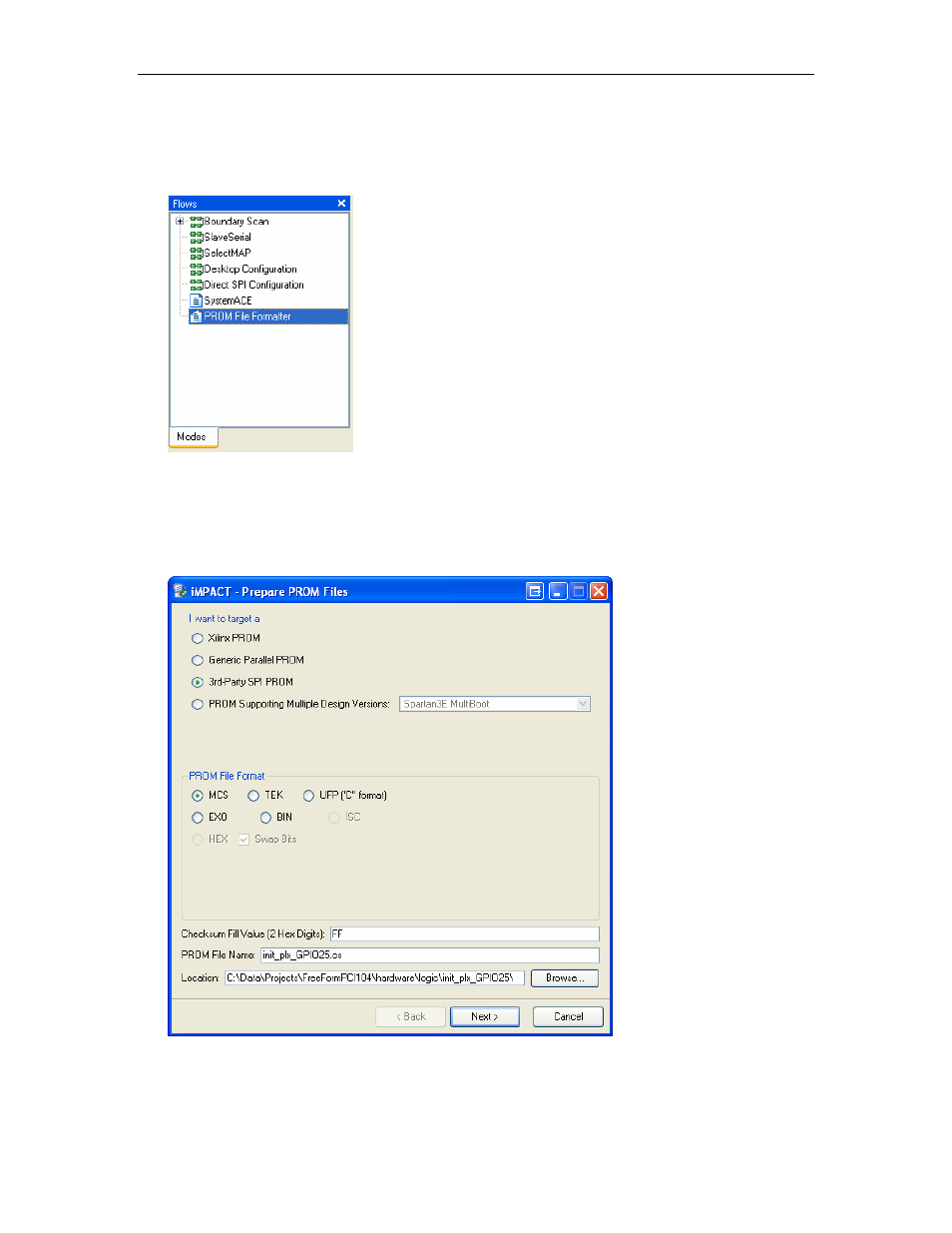 Generating a prom (mcs) file | Connect Tech PCI-104 User Manual | Page 26 / 39