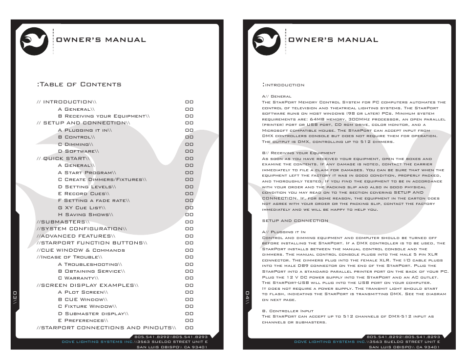 Dove Systems Starport Win User Manual | Page 2 / 7