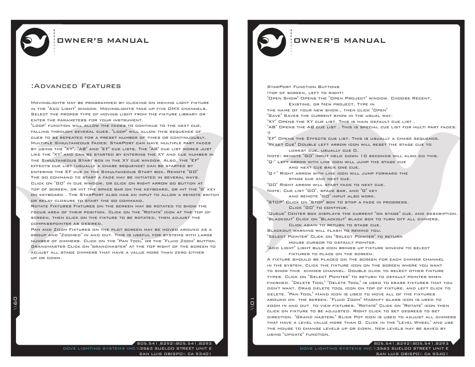 Sp-usb-9, Owner’s manual, Advanced features | Dove Systems Starport Win User Manual | Page 5 / 7