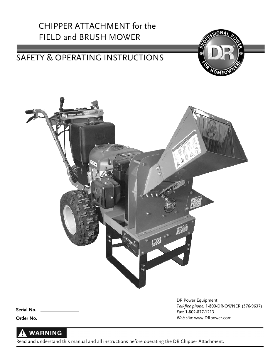 DR Power Chipper User Manual | 32 pages