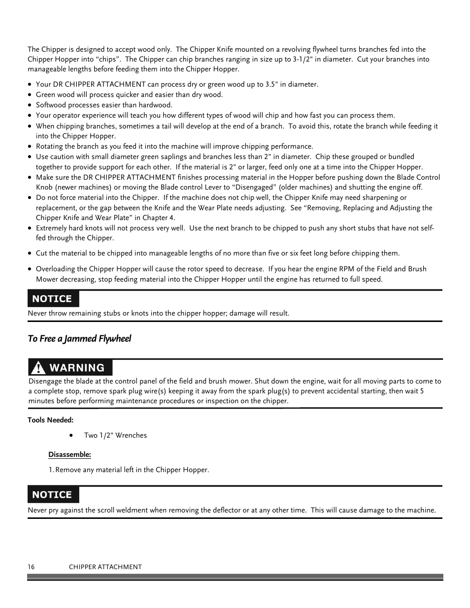 DR Power Chipper User Manual | Page 16 / 32