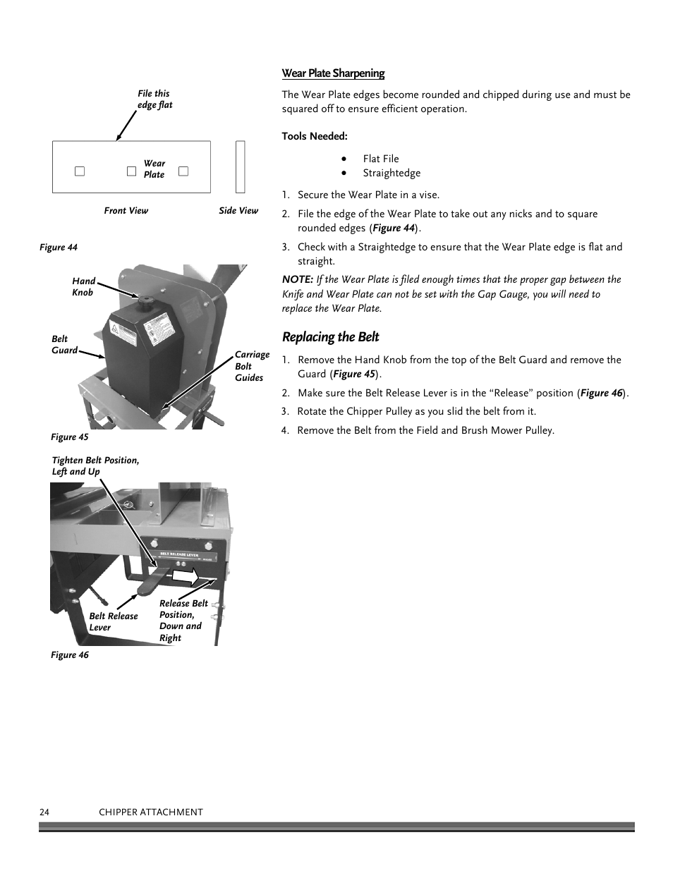 Replacing the belt | DR Power Chipper User Manual | Page 24 / 32