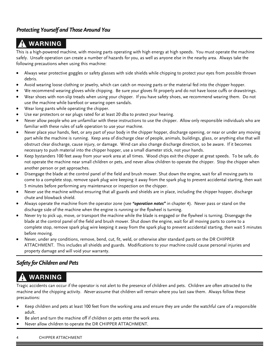 DR Power Chipper User Manual | Page 4 / 32