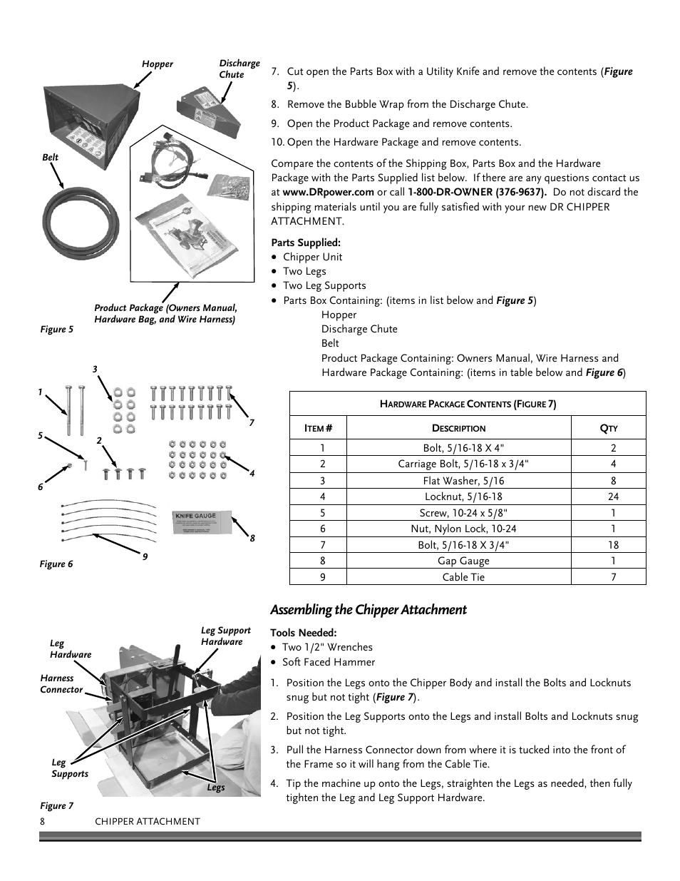 Assembling the chipper attachment | DR Power Chipper User Manual | Page 8 / 32