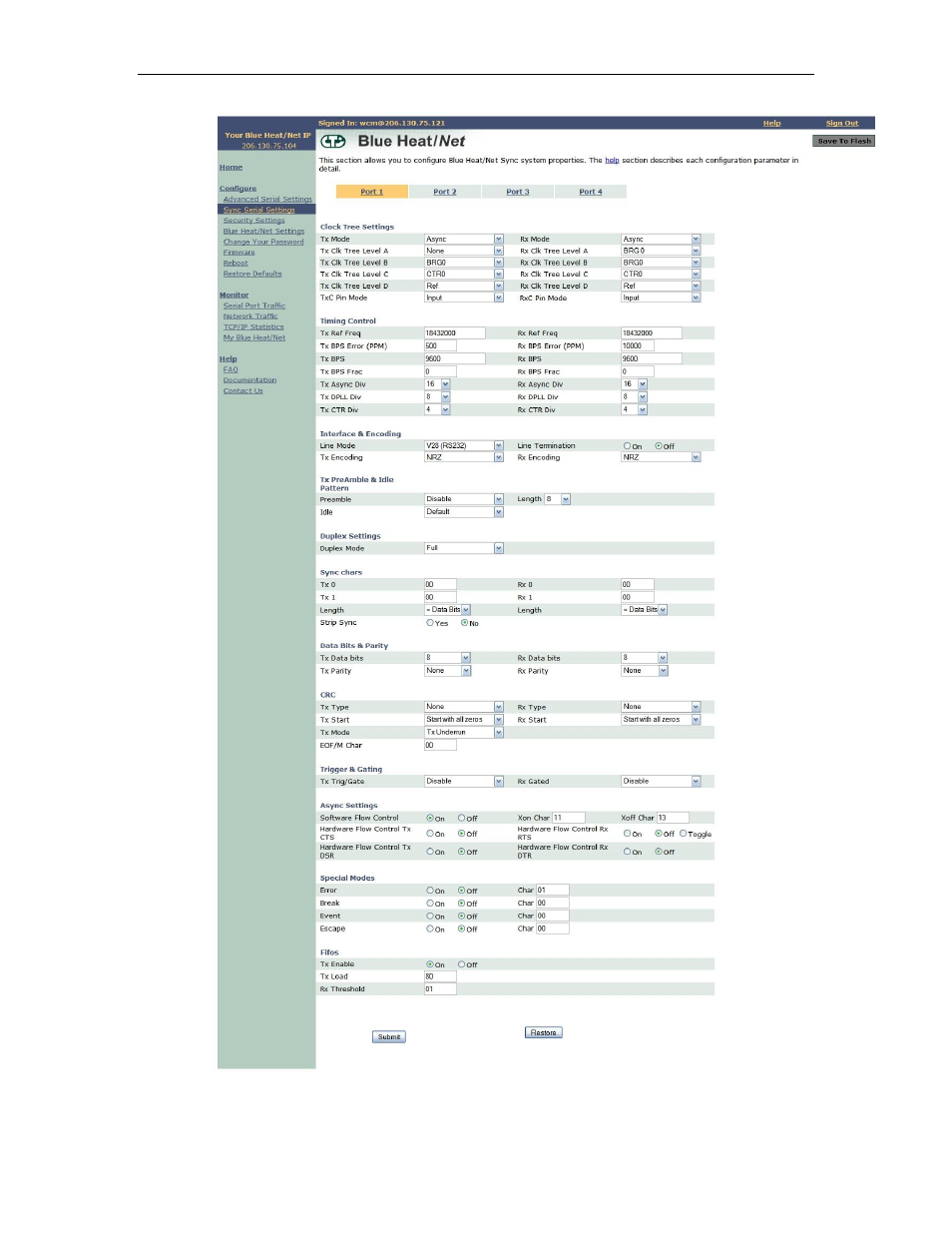 Figure 14: blue heat/net sync settings | Connect Tech BLUE HEAT/NET SYNC CTIM-00044 User Manual | Page 32 / 76
