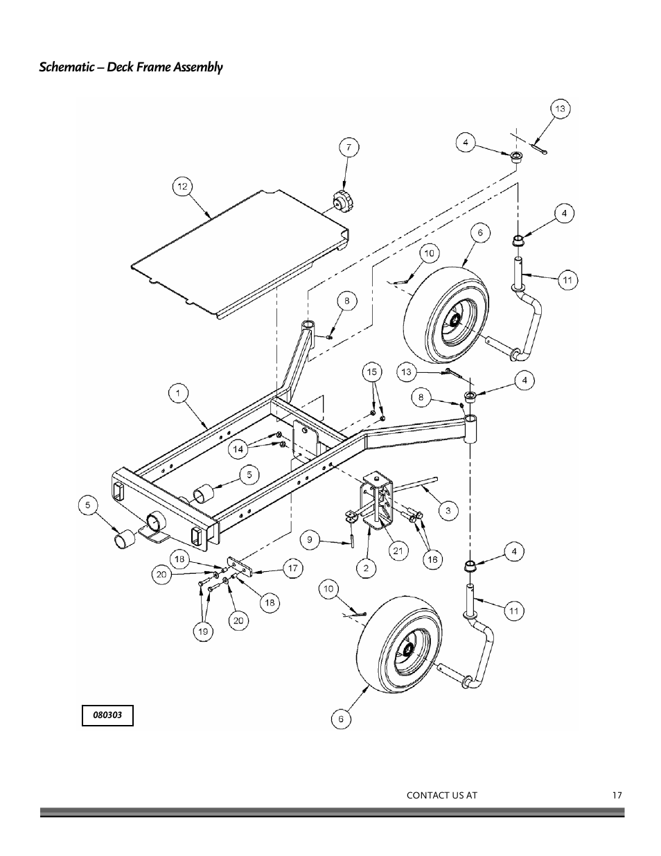 Schematic – deck frame assembly | DR Power 42 Lawn Mower Deck User Manual | Page 17 / 24