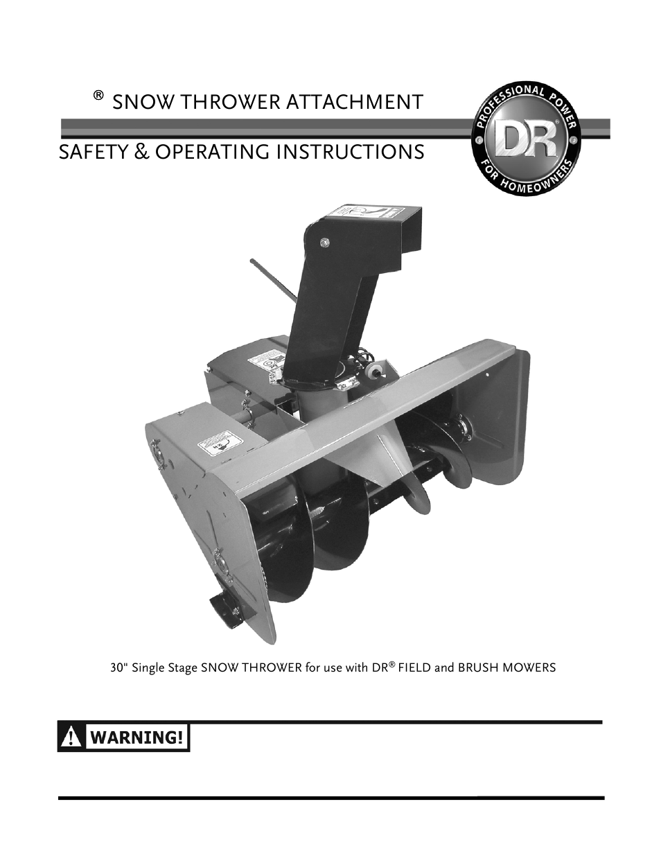 DR Power 30 Snow Thrower User Manual | 44 pages