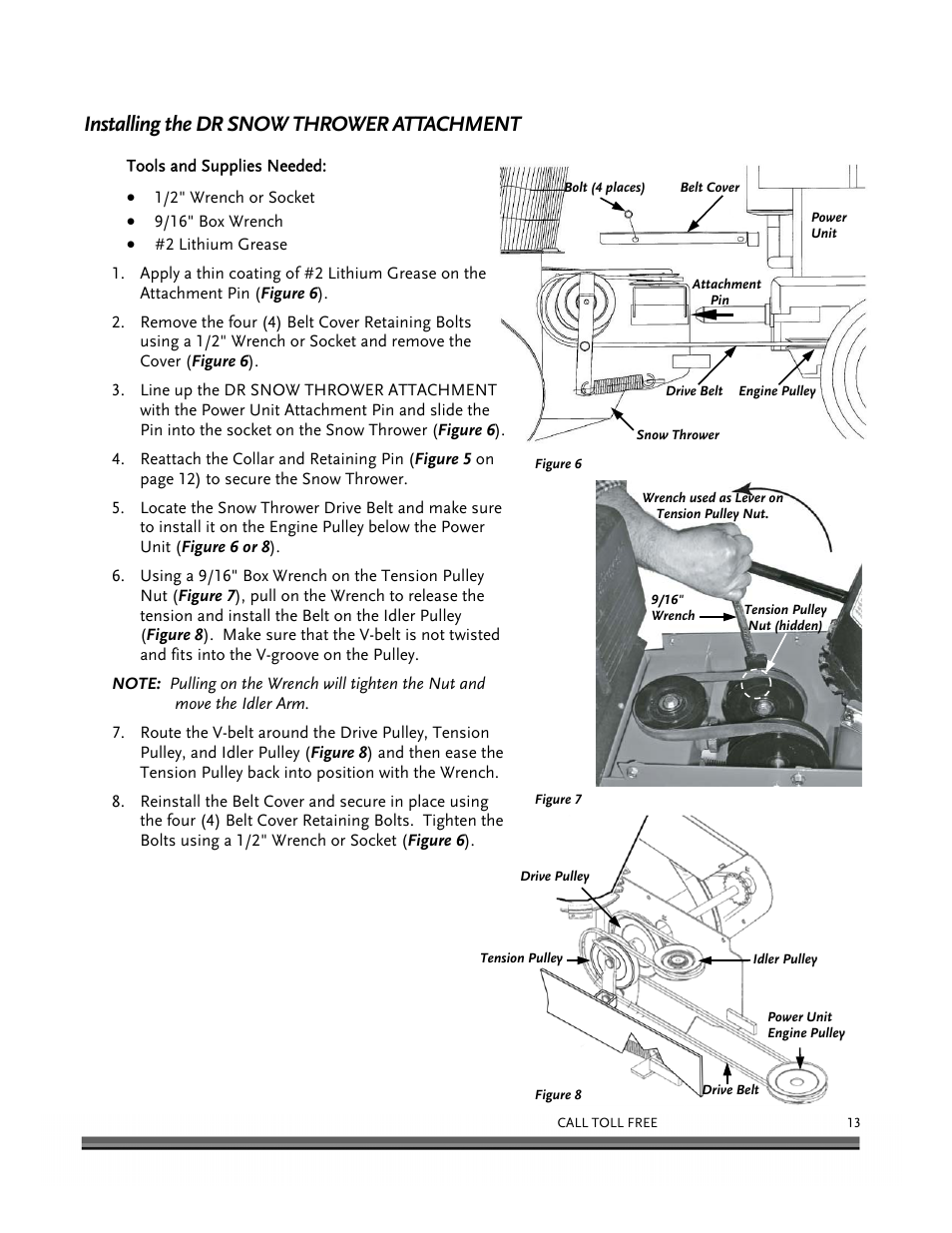 Installing the dr snow thrower attachment | DR Power 30 Snow Thrower User Manual | Page 17 / 44