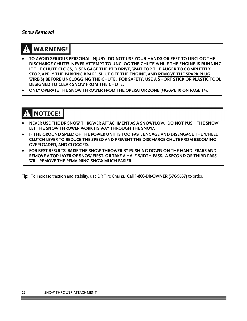 Snow removal | DR Power 30 Snow Thrower User Manual | Page 26 / 44