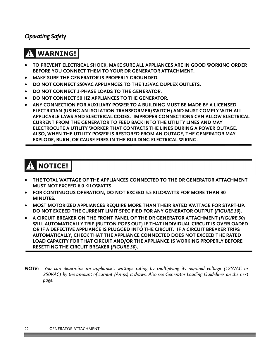 Operating safety | DR Power 6000-Watt Generator User Manual | Page 26 / 40