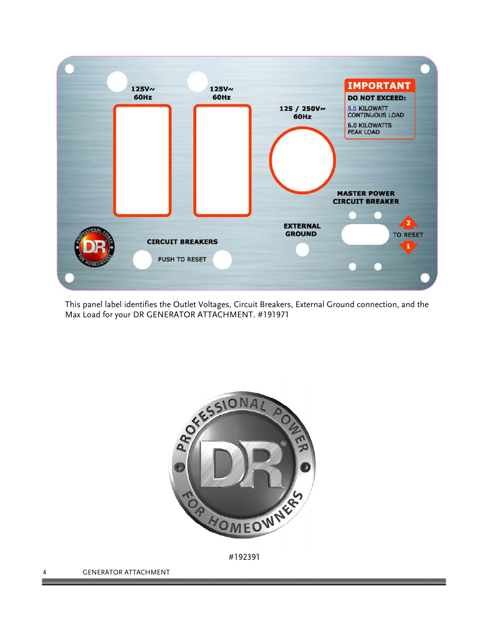 DR Power 6000-Watt Generator User Manual | Page 8 / 40