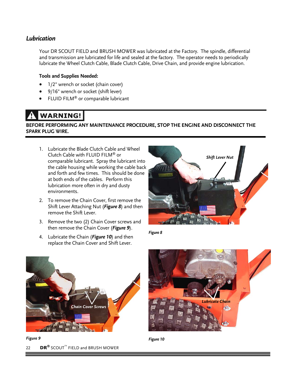 Lubrication | DR Power Scout 8.25 (September 2005 - December 2006) User Manual | Page 26 / 50