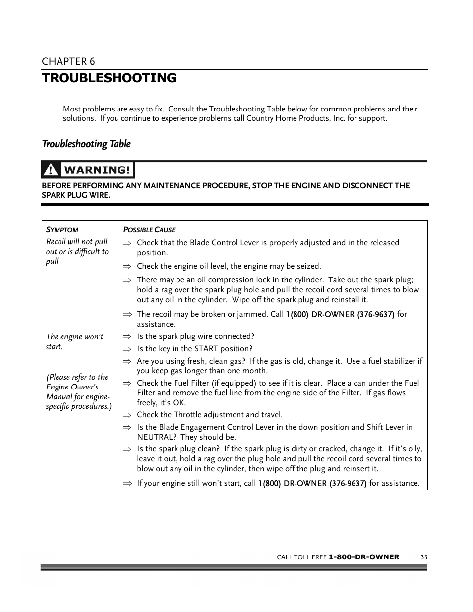 Troubleshooting, Chapter 6, Troubleshooting table | DR Power Scout 8.25 (September 2005 - December 2006) User Manual | Page 37 / 50