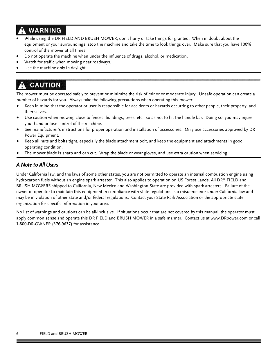 DR Power Walk-behind Pro User Manual | Page 6 / 44