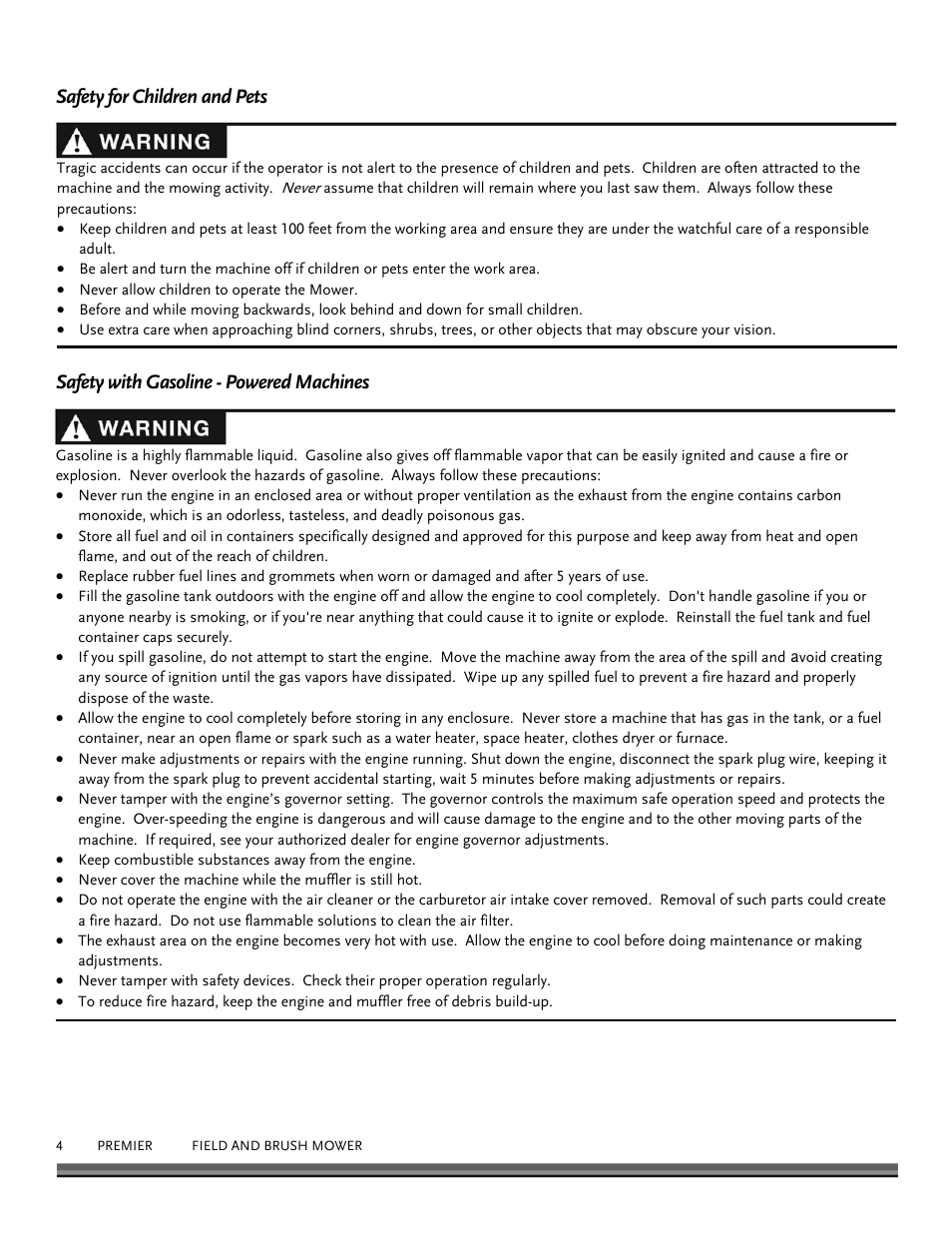 DR Power Walk-behind 12.5 Premier User Manual | Page 4 / 32