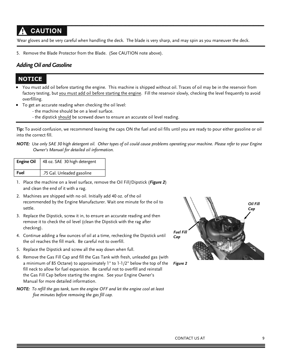 Adding oil and gasoline | DR Power Walk-behind 12.5 Premier User Manual | Page 9 / 32