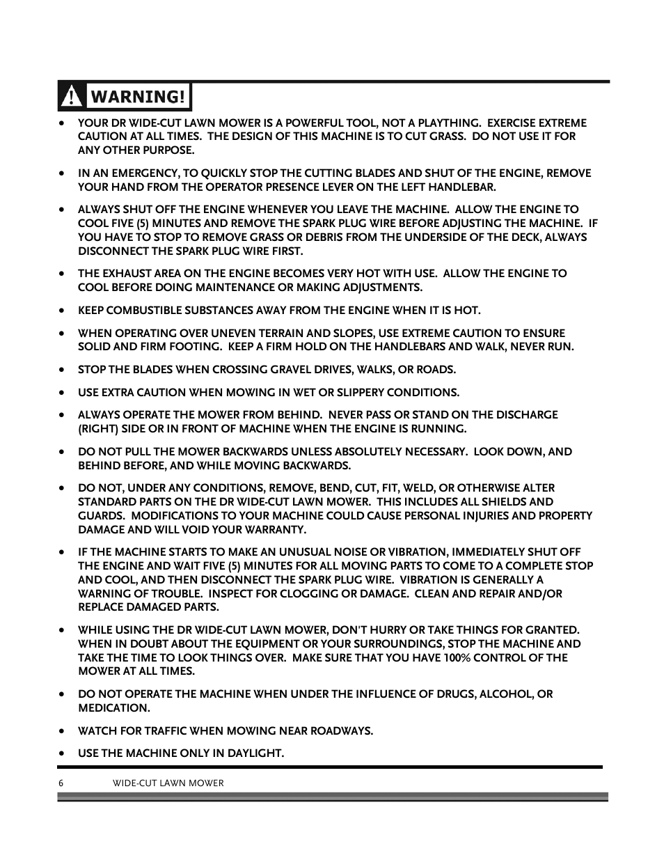 DR Power Walk-behind 12.5 HP Tecumseh with 42 Lawn Deck User Manual | Page 10 / 64