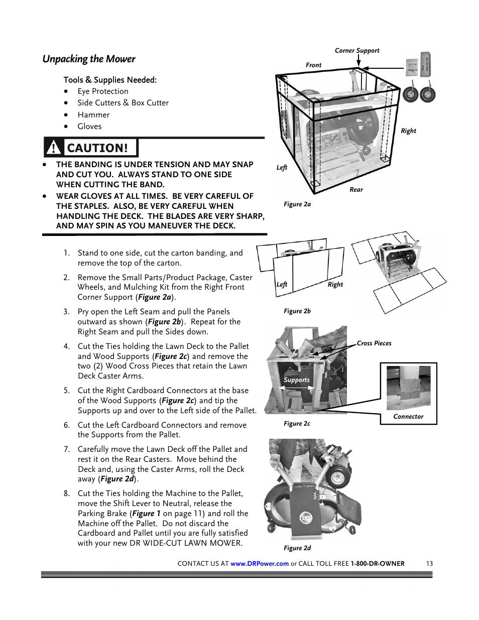 Unpacking the mower | DR Power Walk-behind 12.5 HP Tecumseh with 42 Lawn Deck User Manual | Page 17 / 64