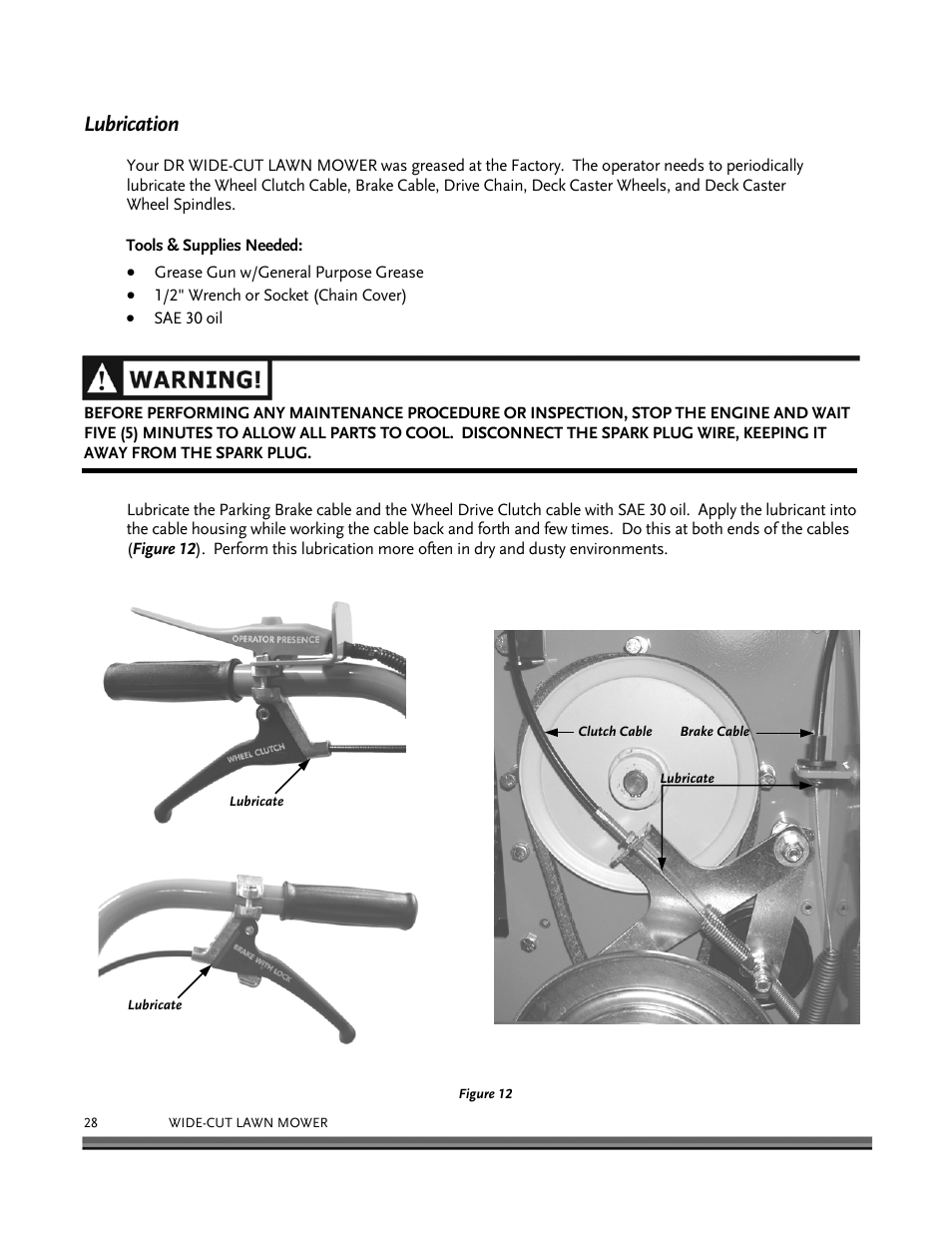 Lubrication | DR Power Walk-behind 12.5 HP Tecumseh with 42 Lawn Deck User Manual | Page 32 / 64