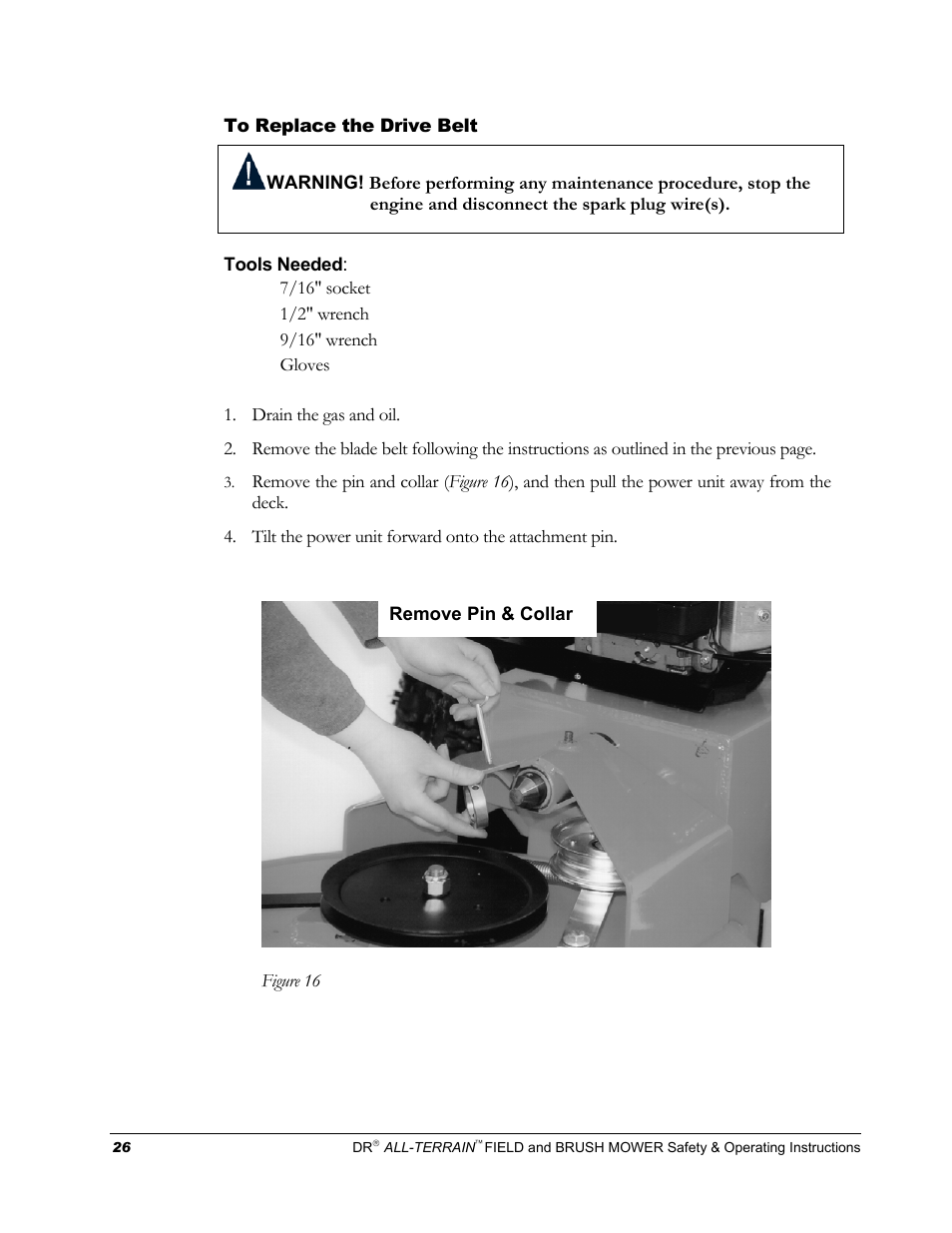 DR Power Walk-behind 13 - 17 HP (April 2005 - August 2005) User Manual | Page 30 / 54