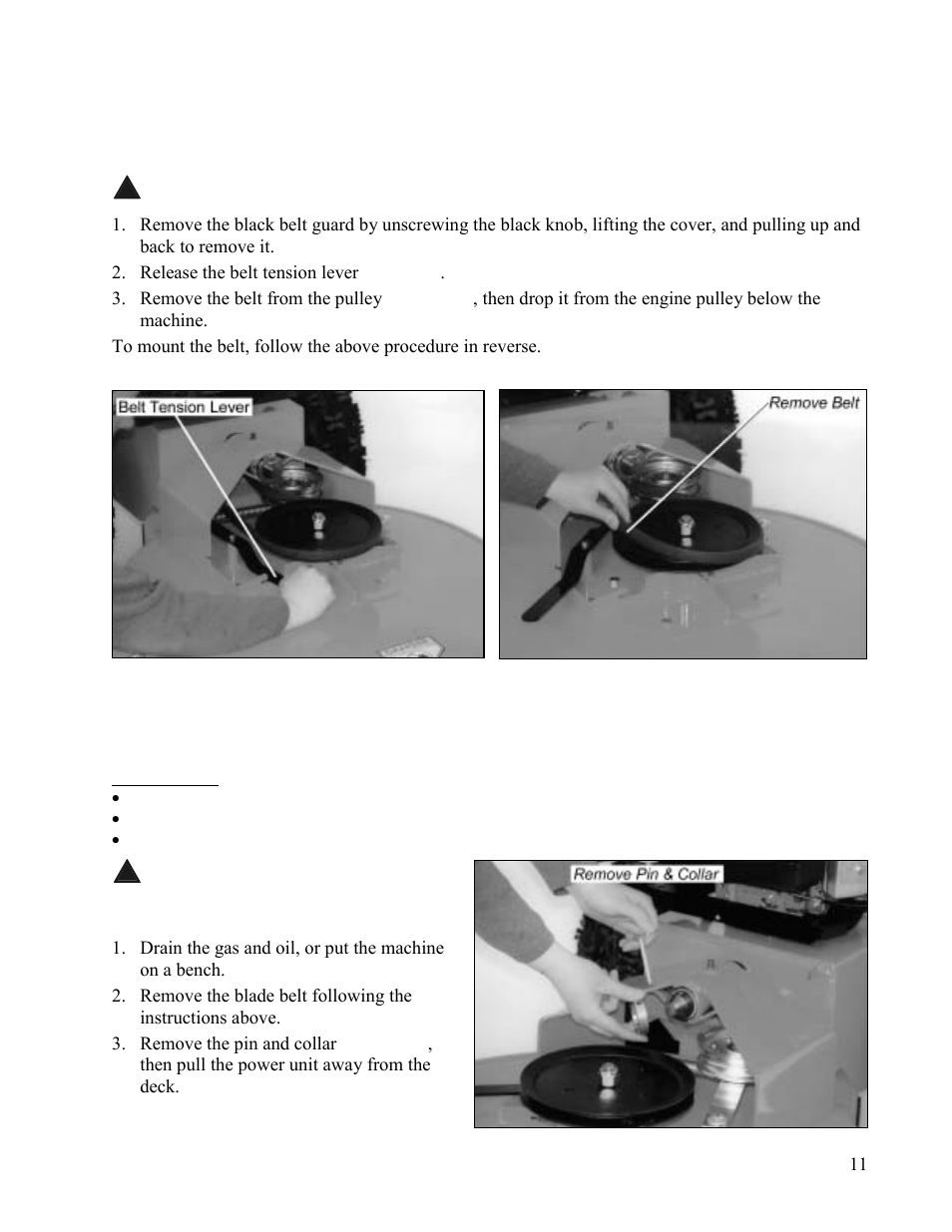 Belts, Elts | DR Power Walk-behind 13 - 17 HP (May 2001 - February 2003) User Manual | Page 17 / 36