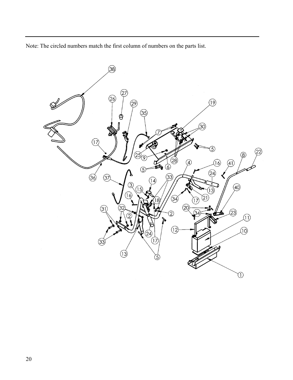 Handlebar assembly | DR Power Walk-behind 13 - 17 HP (May 2001 - February 2003) User Manual | Page 26 / 36
