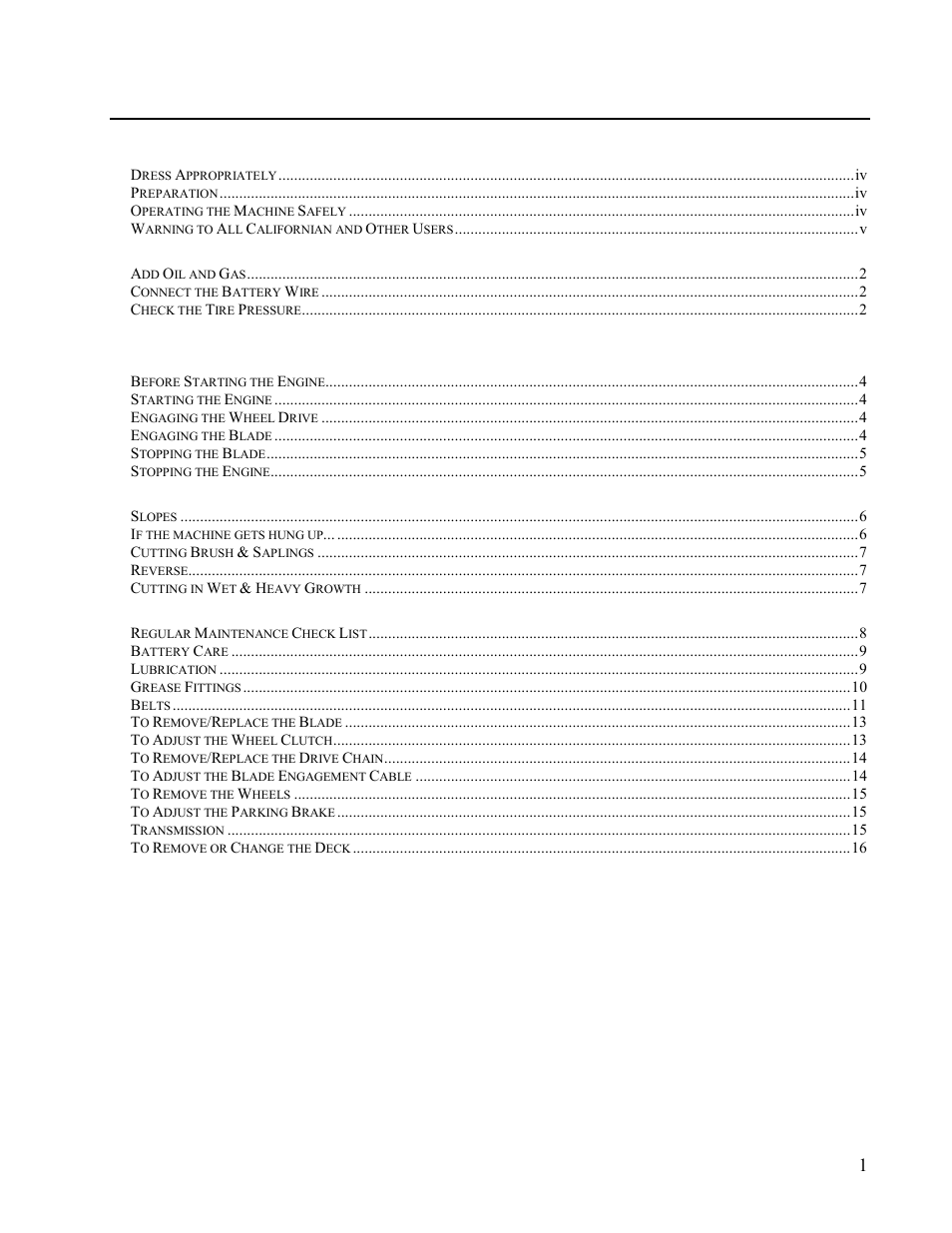 DR Power Walk-behind 13 - 17 HP (May 2001 - February 2003) User Manual | Page 7 / 36