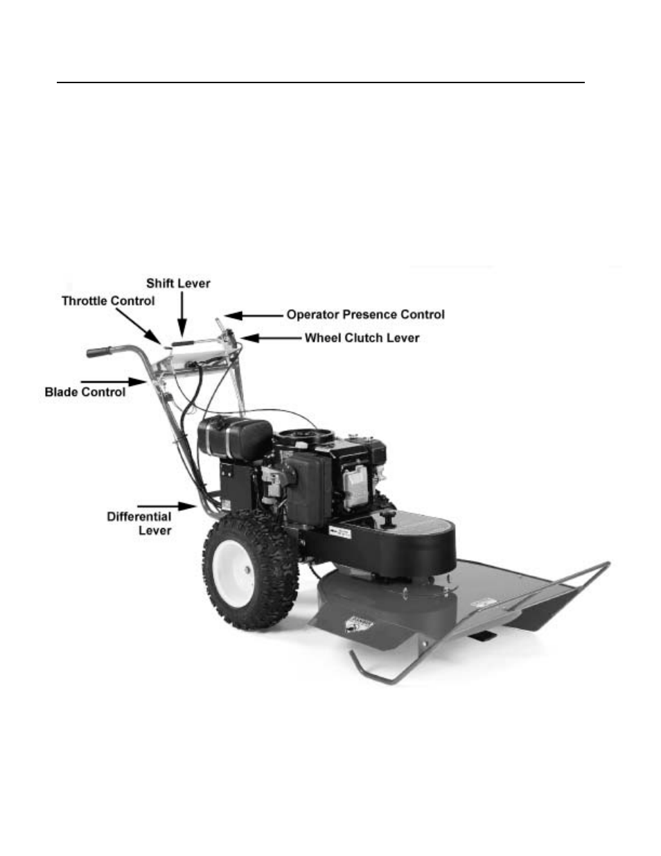 Controls & features | DR Power Walk-behind 8 - 15 HP (1998 - 2001) User Manual | Page 10 / 40