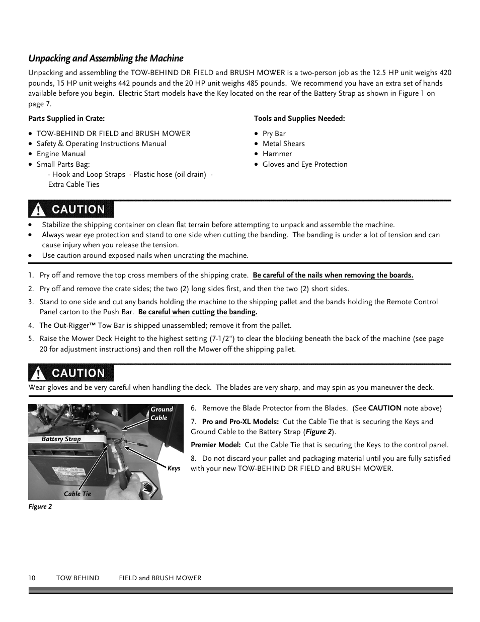 Unpacking and assembling the machine | DR Power Tow Behind Premier 12.5hp B&S User Manual | Page 10 / 40