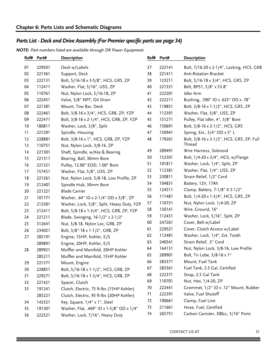 DR Power Tow Behind Premier 12.5hp B&S User Manual | Page 31 / 40