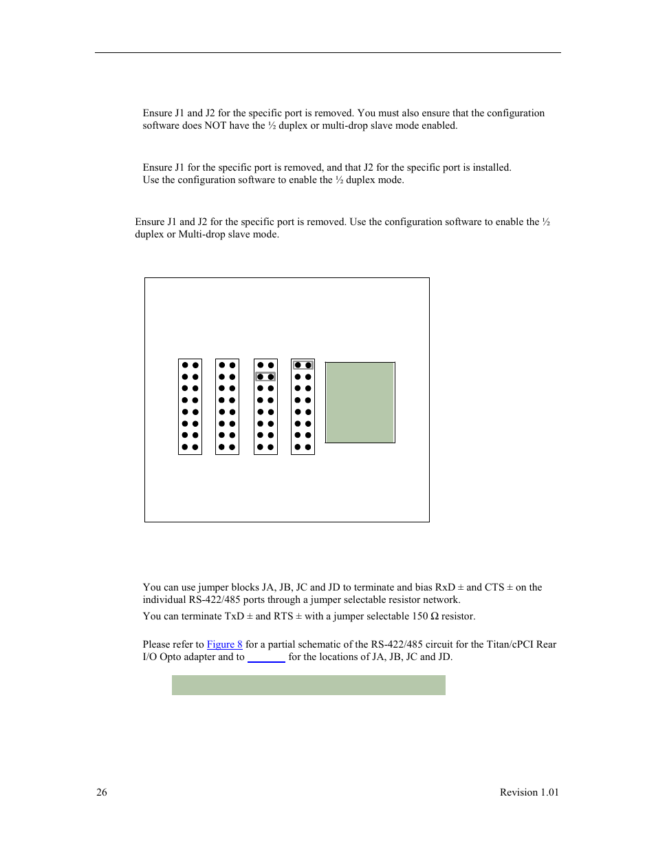 Full duplex mode (4 wire), Half duplex rs422/485 (2 wire), Multi-drop slave mode (4 wire) | Line termination | Connect Tech Titan/cPCI User Manual | Page 30 / 34