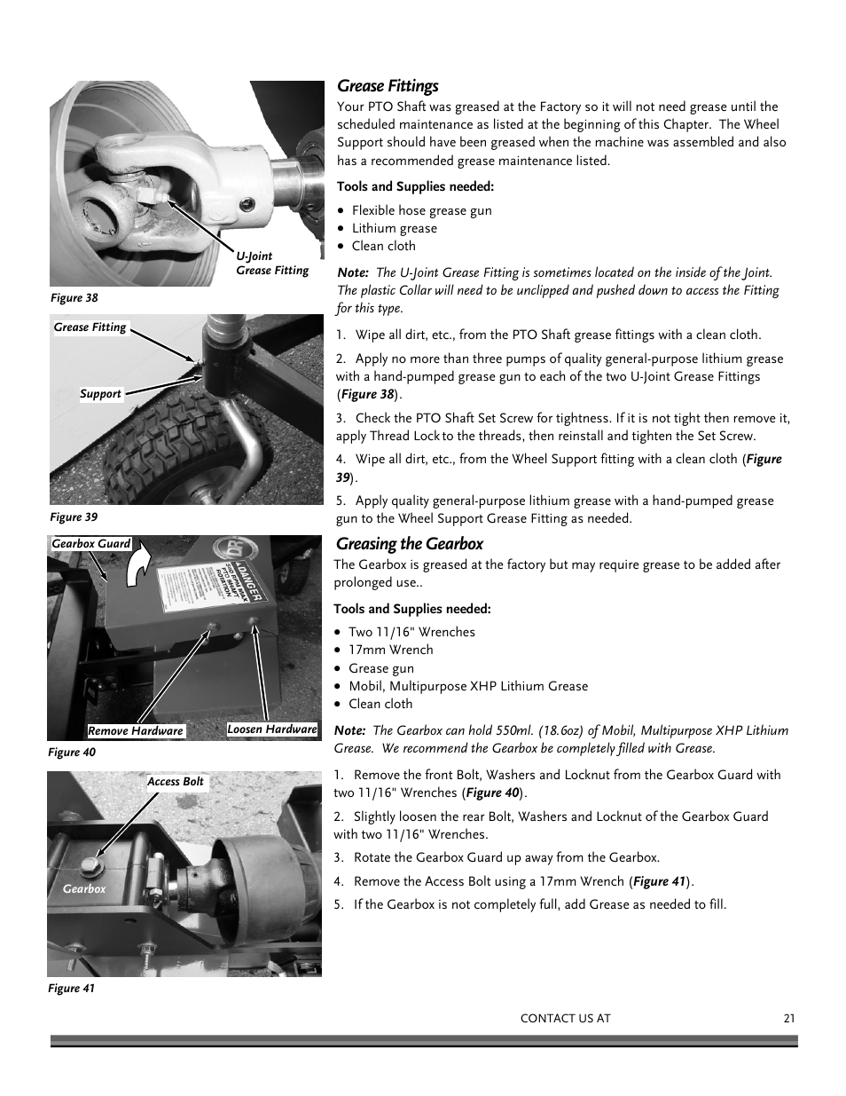 Grease fittings, Greasing the gearbox | DR Power 3-Point Hitch (April 2015 - Present) User Manual | Page 21 / 28