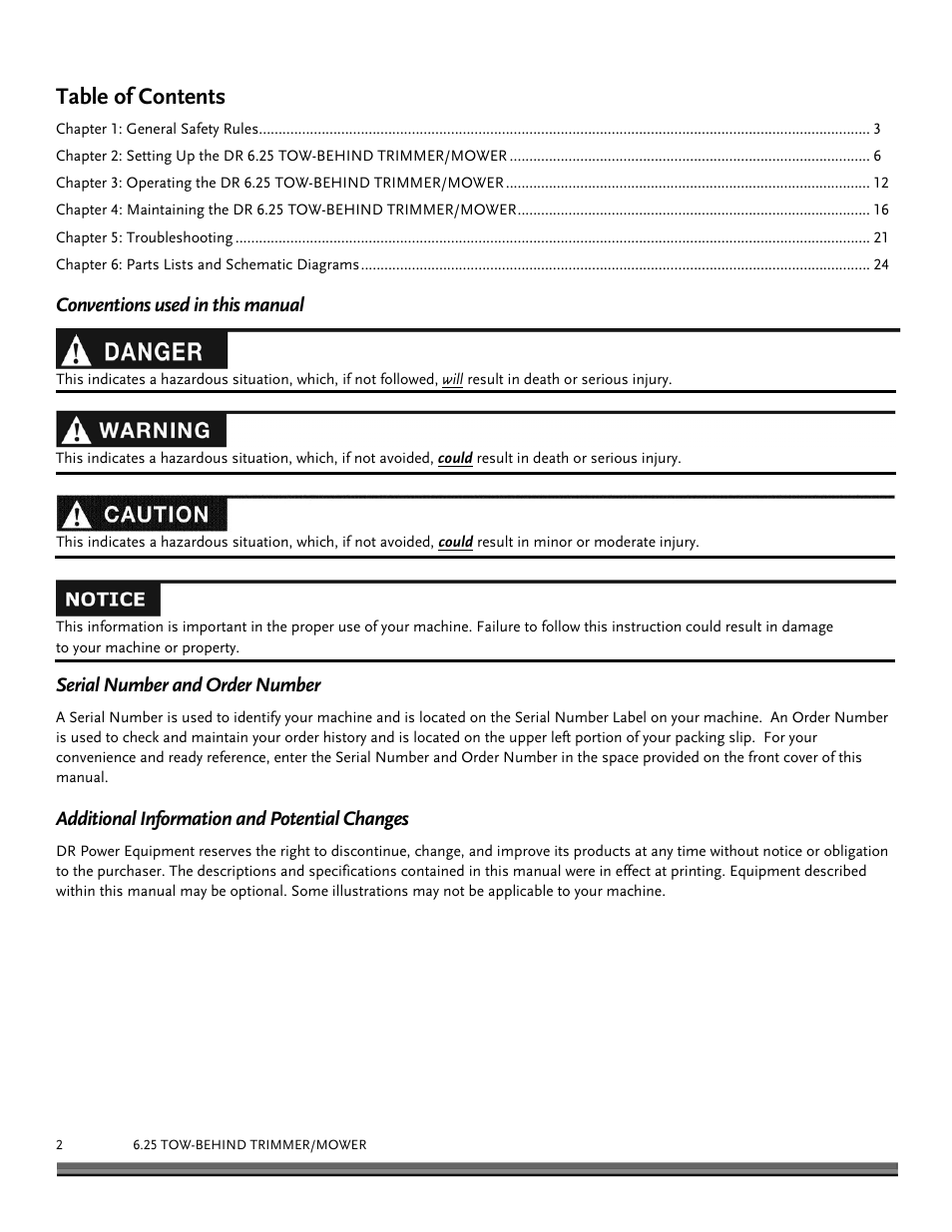 DR Power Tow-Behind Yard Trimmer User Manual | Page 2 / 28