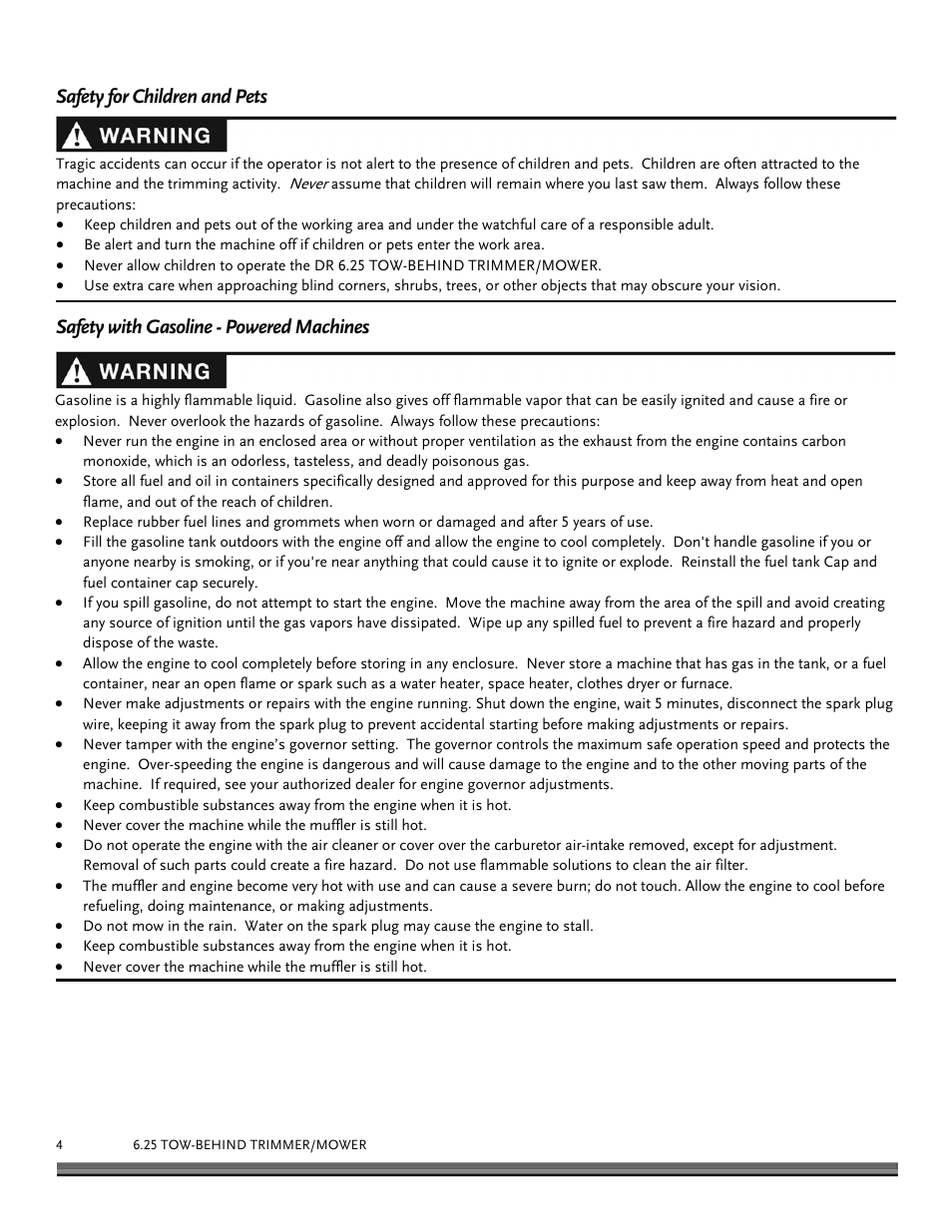 DR Power Tow-Behind Yard Trimmer User Manual | Page 4 / 28