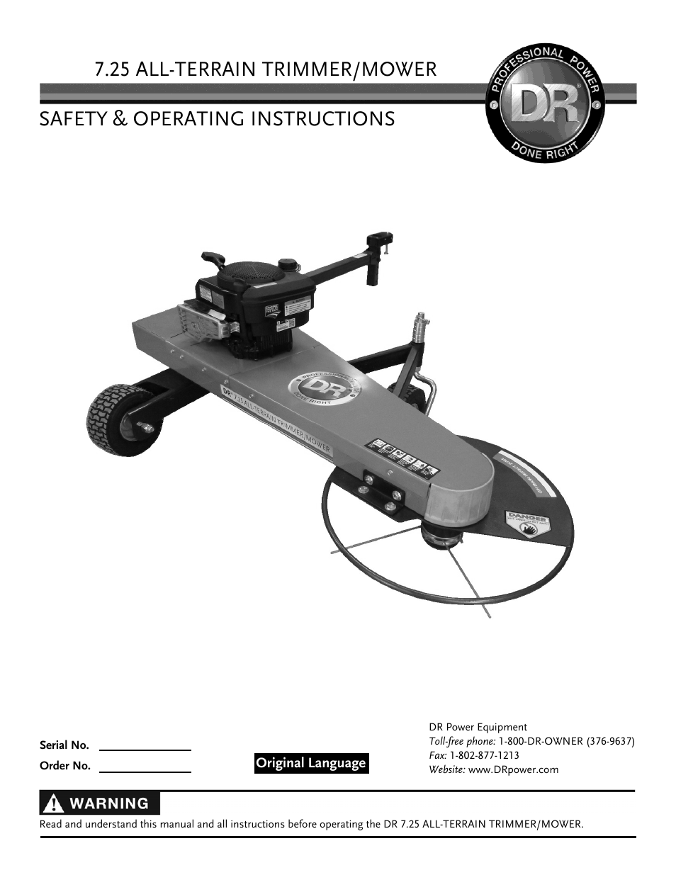 DR Power Tow-Behind All Terrain User Manual | 28 pages