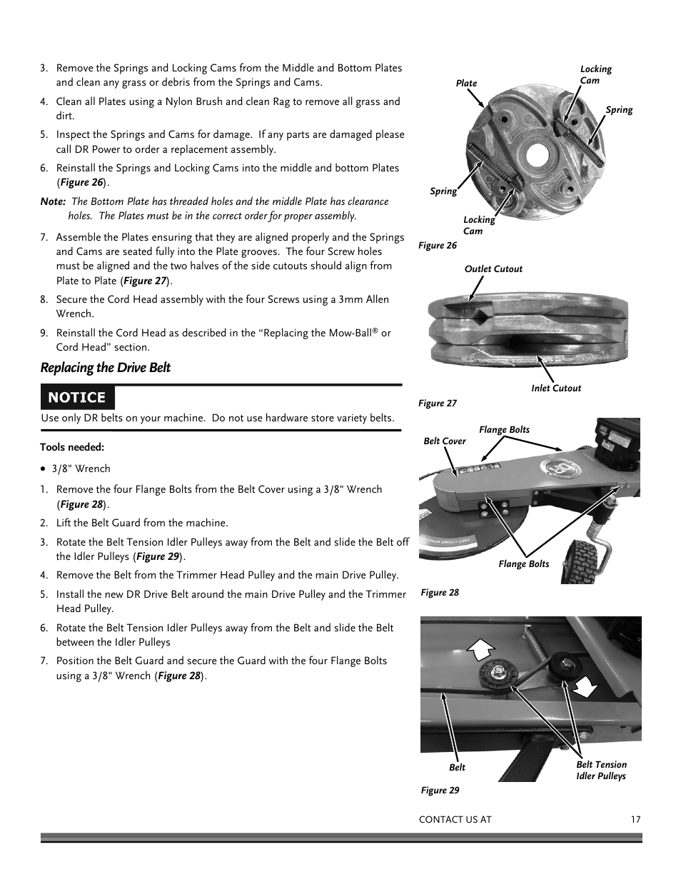 Replacing the drive belt | DR Power Tow-Behind All Terrain User Manual | Page 17 / 28