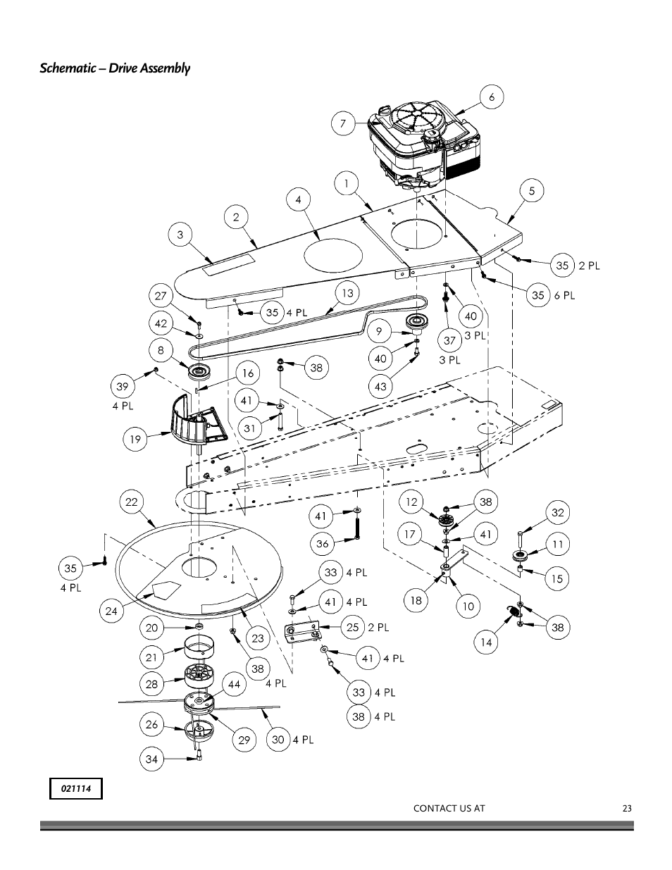 Schematic – drive assembly | DR Power Tow-Behind All Terrain User Manual | Page 23 / 28