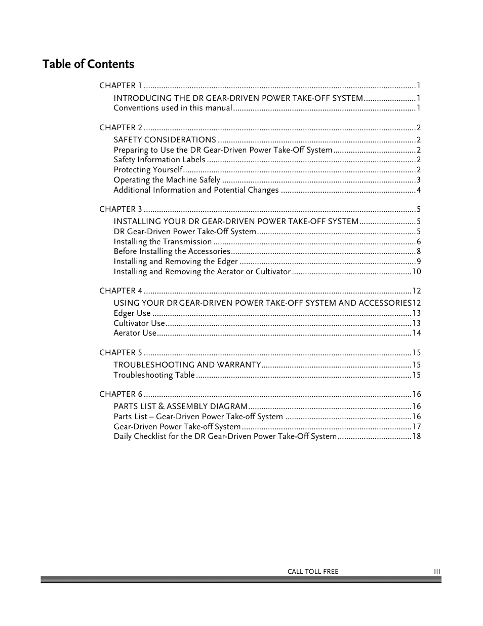 DR Power Power Take-Off (PTO) System User Manual | Page 3 / 22