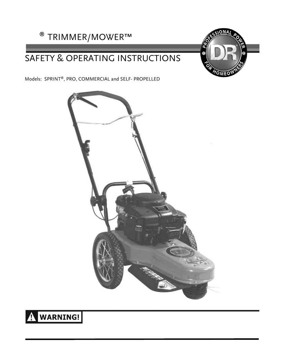 DR Power Self-Propelled 6.75 (2004 - September 2010) User Manual | 68 pages