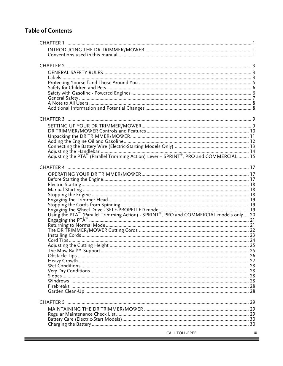 DR Power Self-Propelled 6.75 (2004 - September 2010) User Manual | Page 3 / 68