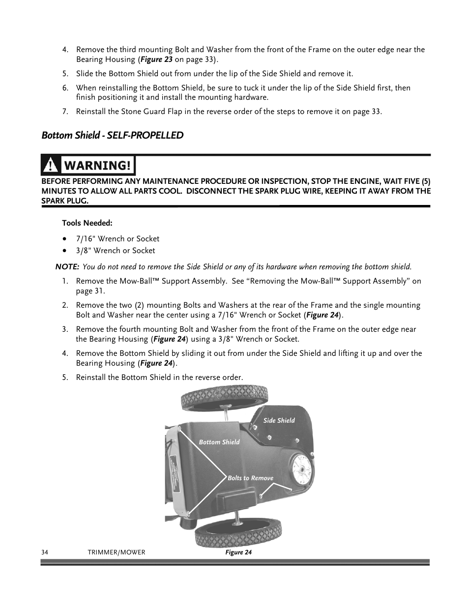 Bottom shield - self-propelled | DR Power Self-Propelled 6.75 (2004 - September 2010) User Manual | Page 38 / 68