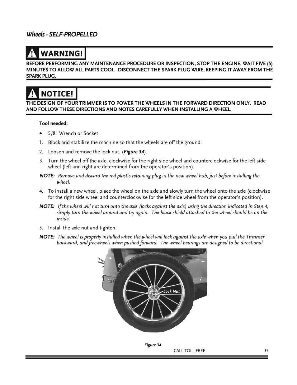 Wheels - self-propelled | DR Power Self-Propelled 6.75 (2004 - September 2010) User Manual | Page 43 / 68