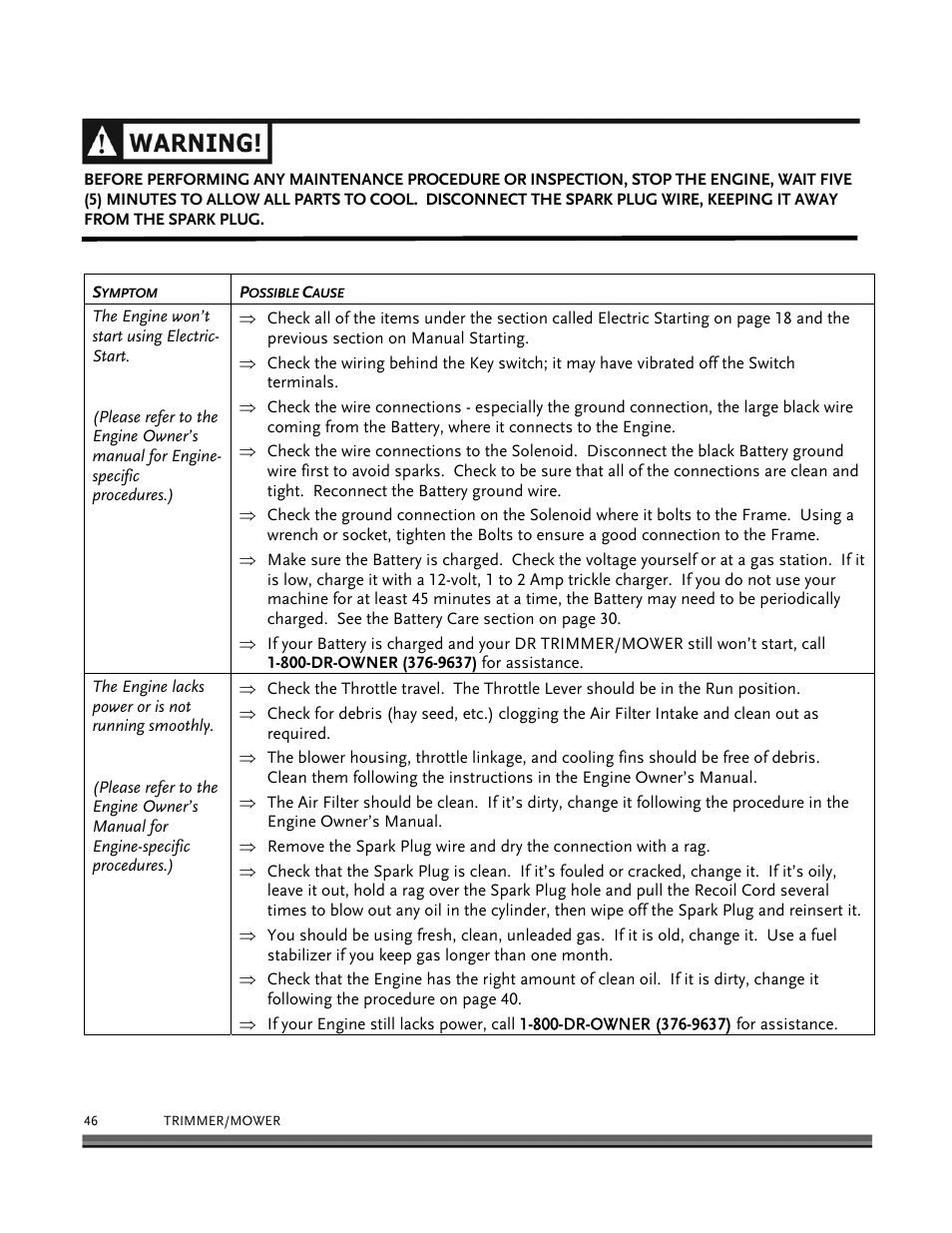 DR Power Self-Propelled 6.75 (2004 - September 2010) User Manual | Page 50 / 68