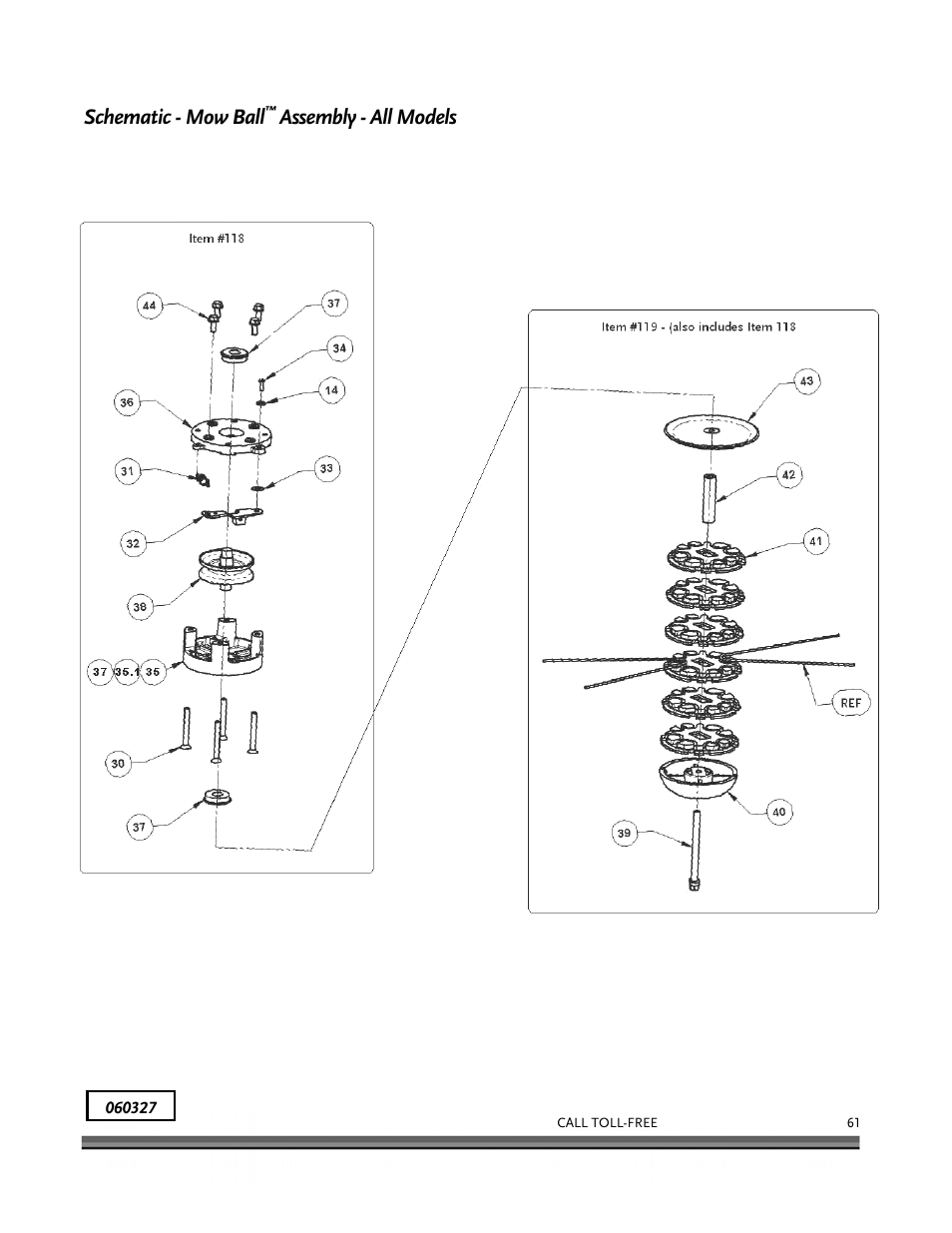 Schematic - mow ball, Assembly - all models | DR Power Self-Propelled 6.75 (2004 - September 2010) User Manual | Page 65 / 68