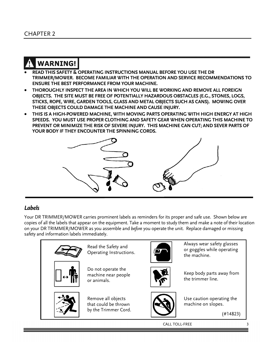 General safety rules | DR Power Self-Propelled 6.75 (2004 - September 2010) User Manual | Page 7 / 68