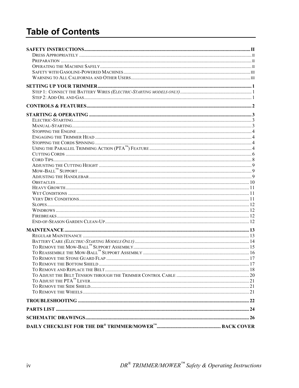 DR Power Sprint (2000 - 2004) User Manual | Page 6 / 36