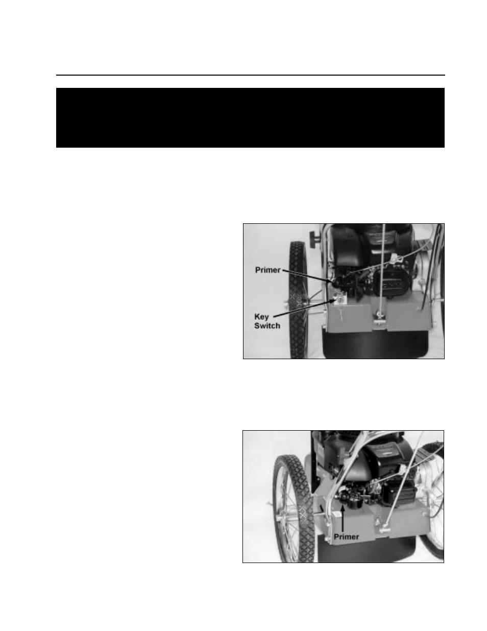 Electric-starting, Manual-starting, Starting & operating | Electric-starting manual-starting, Warning | DR Power Walk-Behind Pro (1985 - 2000) User Manual | Page 17 / 44