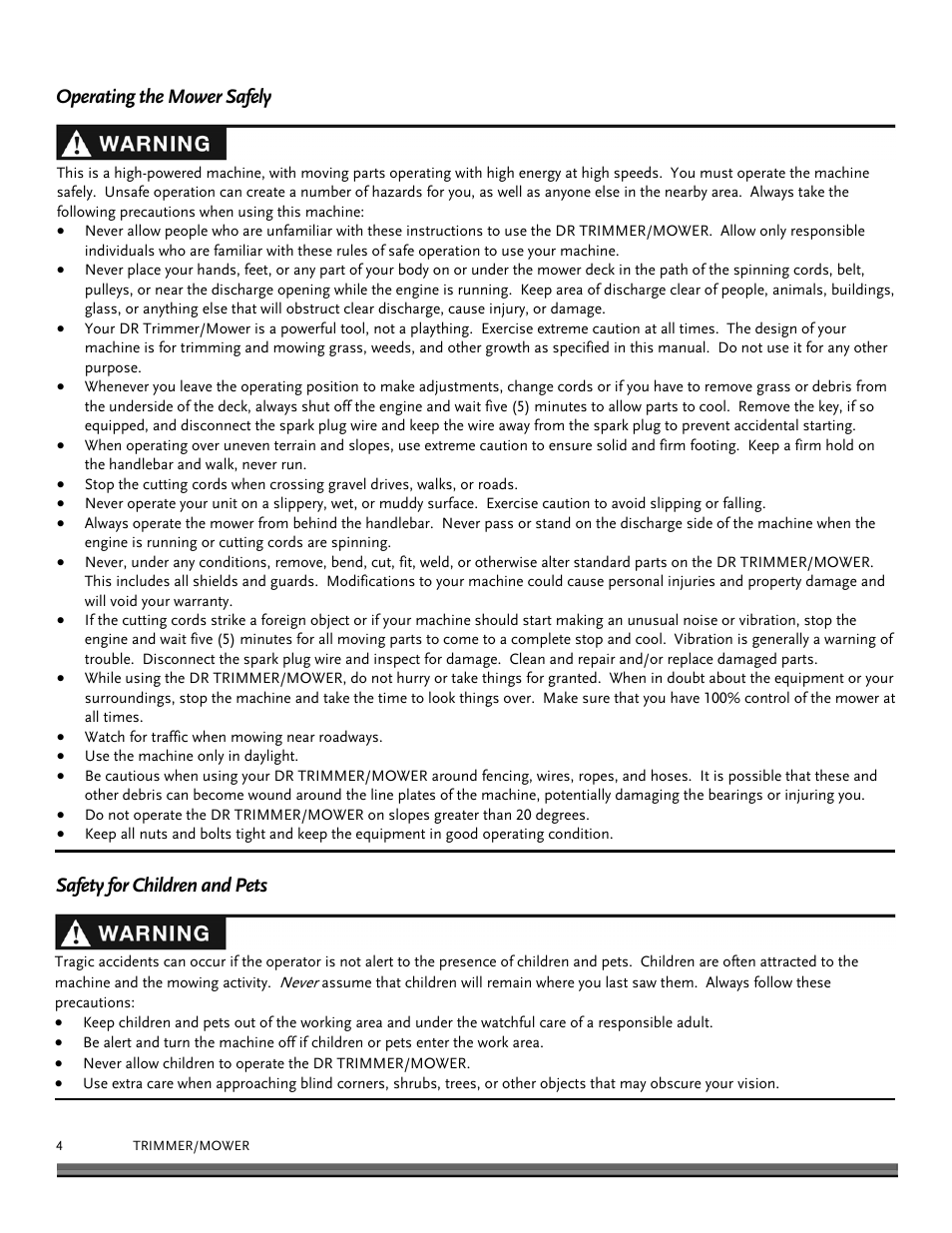 DR Power Premier 6.5fpt Kohler User Manual | Page 4 / 32